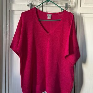 Chico's Short Sleeve knit sweater - magenta - Size M